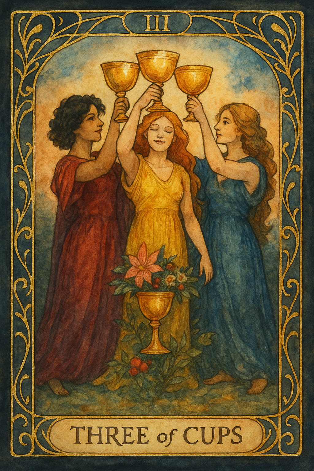 Three of Cups Tarot Card